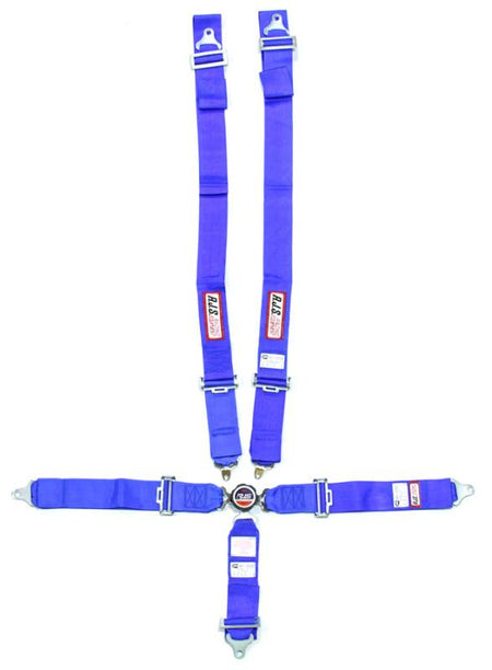 RJS 5-Point Quick Release Camlock Harness System - Blue - Wrap Around - 3" Anti-Sub