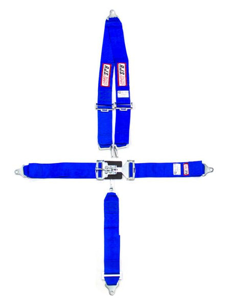 RJS 5-Point Harness - Bolt-In - 3" Anti-Submarine Strap - Blue