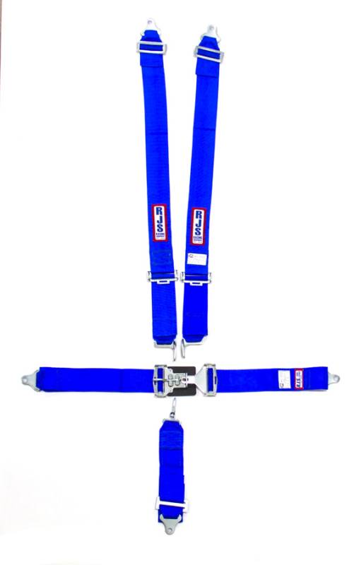 RJS 5-Point Harness - Individual Shoulder Harness - Bolt-In Mount - 3" Anti-Sub - Blue