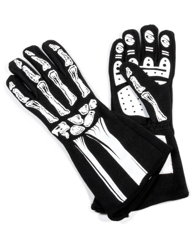 RJS Single Layer Skeleton Gloves - White