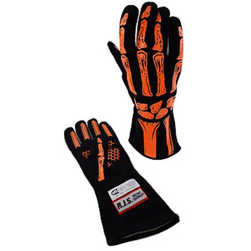 RJS Single Layer Skeleton Gloves - Orange