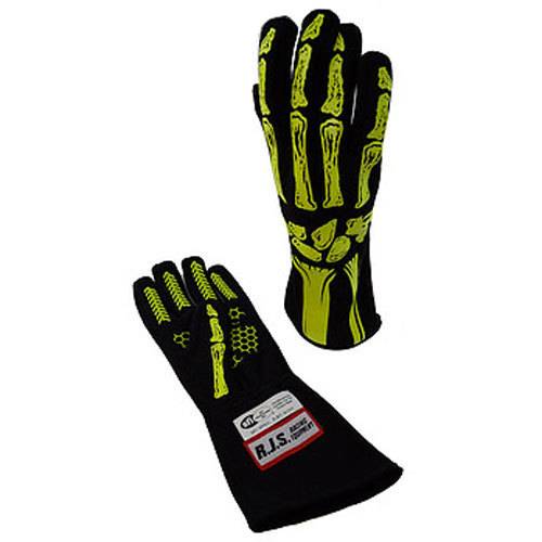 RJS Double Layer Skeleton Gloves - Yellow