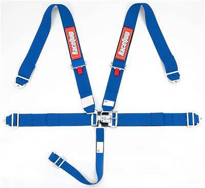RaceQuip Latch & Link 5-Point Harness Assembly - Pull Down - Bolt-In/Wrap Around Mount - Blue