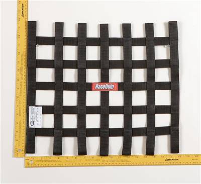 RaceQuip Ribbon Window Net - 15" x 18" - SFI - Black