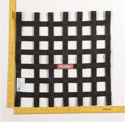RaceQuip Ribbon Window Net - 18" x 18" - SFI - Black