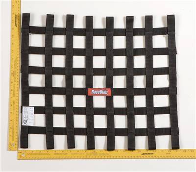 RaceQuip Ribbon Window Net - 18" x 21" - SFI - Black