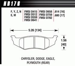 Brake Pad Sets - Street Performance - 1995/2006 Chrysler D415/D512/D559/D641/D658/D759/D782 Pads