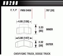 Brake Pad Sets - Street Performance - 1991-2002 GM Truck / 1994-99 Dodge 2500-3500 Truck D459 Pads (D459)