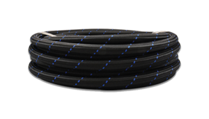 Nylon Braided Hose - Vibrant Performance Black/Blue Nylon Braided Lightweight Flex Hose