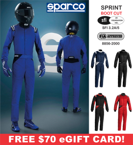 Shop FIA Approved Suits - Sparco Sprint Boot Cut Suit - FIA - CLEARANCE $399.88