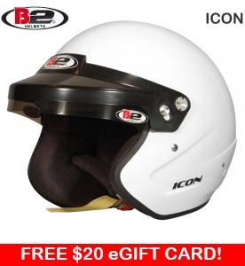 Shop All Open Face Helmets - B2 Icon Helmets - Snell SA2020 - $249.95
