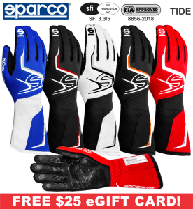 Shop All Auto Racing Gloves - Sparco Tide Gloves - $249