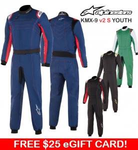 Karting Suits - Alpinestars KMX-9 v2 S Youth Karting Suit - $269.95