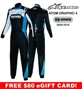 Shop FIA Approved Suits - Alpinestars Atom Graphic 4 Suits - $789.95