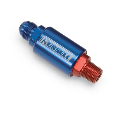 Russell 650130 Red and Blue Anodized Aluminum Competition Fuel Filter 