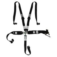 Hooker Harness - Hooker Harness 5-Point Harness System - HANS Compatible - Left Lap Belt Upside Down Rachet Adjust - Black