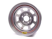 Bassett Racing Wheels - Bassett IMCA D-Hole Wheel - 15" x 8" - 5 x 5" - Silver - 4" Back Spacing - 19 lbs.