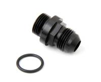 Holley - Holley Fuel Inlet Fitting-Short-8AN male fuel inlet fitting (black) with-8AN o-ring threads