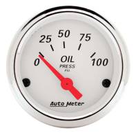 Auto Meter - Auto Meter Arctic White Oil Pressure Gauge - 2-1/16"