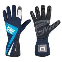 OMP Racing - OMP First Evo Gloves - Blue/Cyan  - Medium