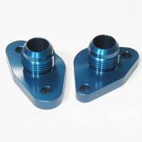 Meziere Enterprises - Meziere SB Ford #12 Water Pump Port Adapters - Blue (2 Pack)