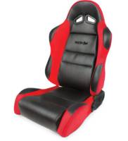 Procar by Scat - ProCar Sportsman Racing Seat - Left Side - Black Vinyl Inside - Red Velour Wings and Bolsters