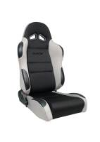 Procar by Scat - ProCar Sportsman Racing Seat - Left Side - Black Velour Inside - Gray Velour Wings and Bolsters