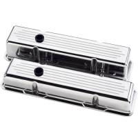 Billet Specialties - Billet Specialties Polished SB Chevy Short Valve Covers - Ball-Milled - SB Chevy - (Set of 2)
