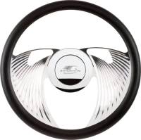 Billet Specialties - Billet Specialties Half Wrap Steering Wheel - Eagle - Polished - 2-Spoke - Fluted - 14 in. Diameter