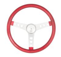 Grant Products - Grant Steering Wheels Metal Flake Steering Wheel 15" Diameter 3-Spoke Red Metal Flake Grip - Steel