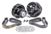 Jones Racing Products - Jones Racing Products 5 Rib Serpentine Pulley Kit Aluminum Black Anodized Small Block Chevy - Kit