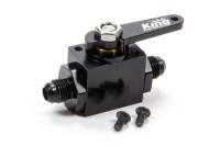 King Racing Products - King Racing Products Fuel Shut Off Shut Off Valve Inline 6 AN Male Inlet/Outlet Aluminum - Black Anodize