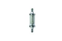 Specialty Products - Specialty Products Inline Fuel Filter Stainless Mesh 5/16" Hose Barb Inlet/Outlet Glass/Steel - Chrome