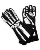 RJS Racing Equipment - RJS Single Layer Skeleton Gloves - White - Small