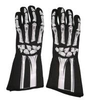 RJS Racing Equipment - RJS Single Layer Skeleton Gloves - White - XX-Small