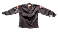 RaceQuip - RaceQuip Pro-1 Single Layer Youth Racing Suit Jacket (Only) - Black / Black Trim - Youth Medium