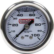 QuickCar Racing Products - QuickCar Mini Fuel Pressure Gauge - 1-1/2" Diameter - Liquid Filled - 0-100 PSI