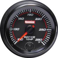 QuickCar Racing Products - QuickCar Redline Water Temperature Gauge - 100-280 Degree F - Electric - Analog - 2-5/8" - Black Face