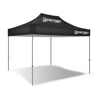 Factory Canopies - Factory Canopies Pro Grade Canopy - 10 x 15 Ft. - Fire / Water Resistant Black Fabric - Aluminum - White Anodized Frame