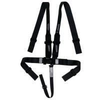 Ultra Shield Race Products - Ultra Shield Latch & Link 5 Point Harness - Pull Down Adjust - Bolt-On/Wrap Around - Individual Harness - HANS Ready - Black