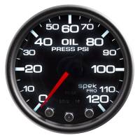 Auto Meter - Auto Meter Spek-Pro Oil Pressure Gauge - Stepper Motor - 0-120 psi - Electric - Analog - Full Sweep - 2-1/16" Diameter - Black Face