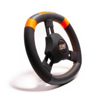 MPI - MPI Quarter Midget Steering Wheel - 11" Diameter - Square - 3-Spoke - 1-1/4" Dish - Synthetic Grip - Aluminum - Black