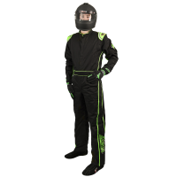 Velocity Race Gear - Velocity 1 Sport Suit - Black/Fluo Green - Large