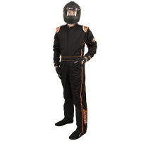Velocity Race Gear - Velocity 5 Race Suit - Black/Fluo Orange - Small