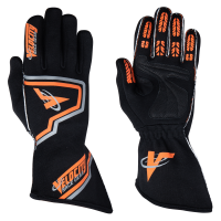 Velocity Race Gear - Velocity Fusion Glove - Black/Fluo Orange/Silver - Small