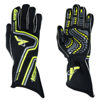 Velocity Race Gear - Velocity Grip Glove - Black/Fluo Yellow/Silver - Medium
