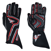 Velocity Race Gear - Velocity Grip Glove - Black/Silver/Red - Large