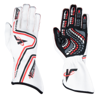 Velocity Race Gear - Velocity Grip Glove - White/Red/Black - Large