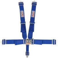 G-Force Racing Gear - G-Force Pro Series Latch & Link 5 Point Restraint System - Individual Shoulder Harness, Pull-Down Lap Belt - Bolt-In - Blue