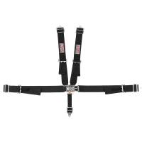 G-Force Racing Gear - G-Force Pro Series Latch & Link 5 Point Restraint System - Individual Shoulder Harness, Pull-Up Lap Belt - Bolt-In - Black